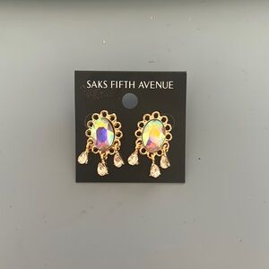 Saks Fifth Avenue Gold and Iridescent Earrings